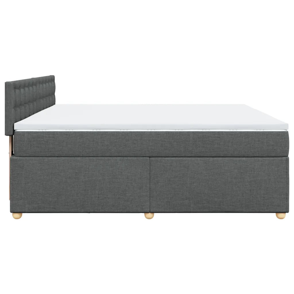 Giroletto a Molle con Materasso Grigio Scuro 180x200 cm Tessuto 3289074
