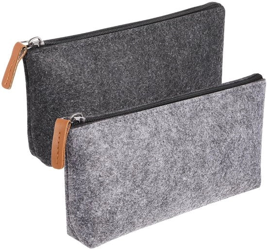 Etui multifunzionale da 2 pezzi, con taschino per penna, contenitore per matite, righello e altri strumenti da ufficio e scolastici