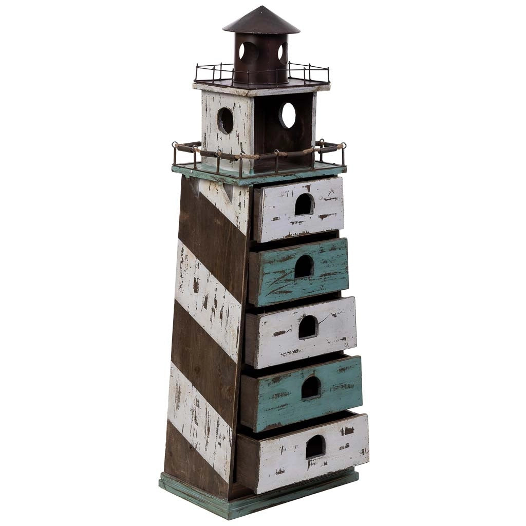 Mensola Lighthouse in legno e metallo marrone 41x27x115h cm