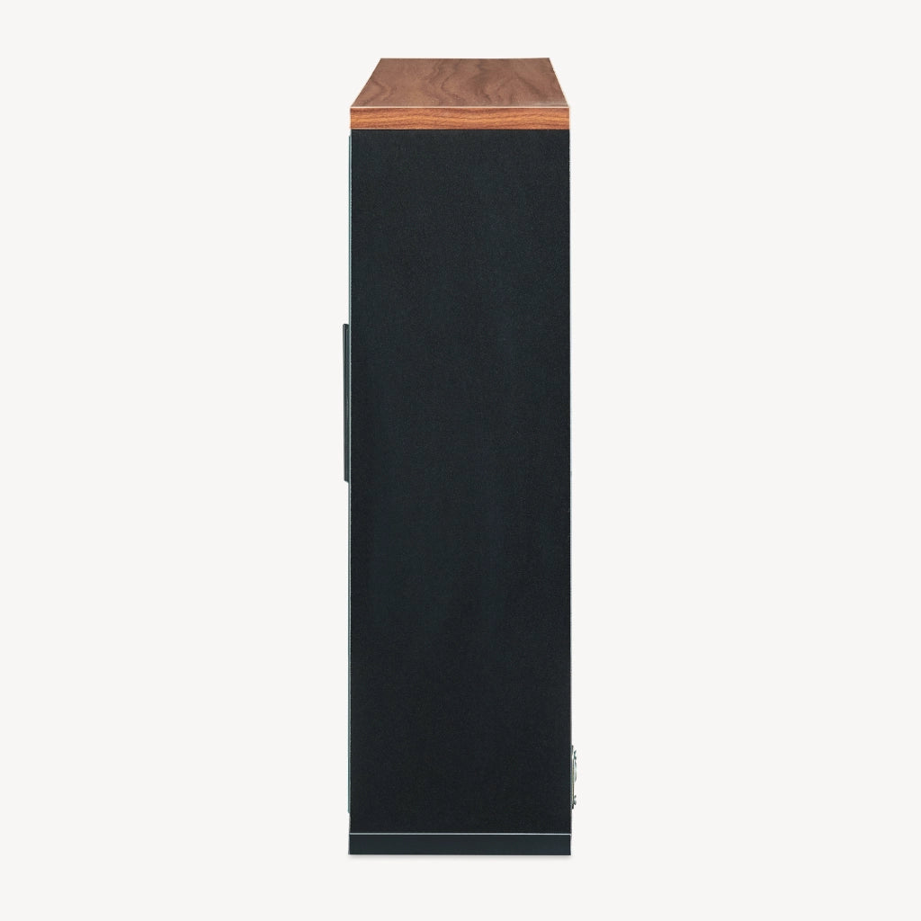 Mobiletto da Parete Trond con 2 Ante a Specchio Armadietto Pensile da Bagno 50 x 60 x 15 cm - Nero/Effetto Noce [en.casa]