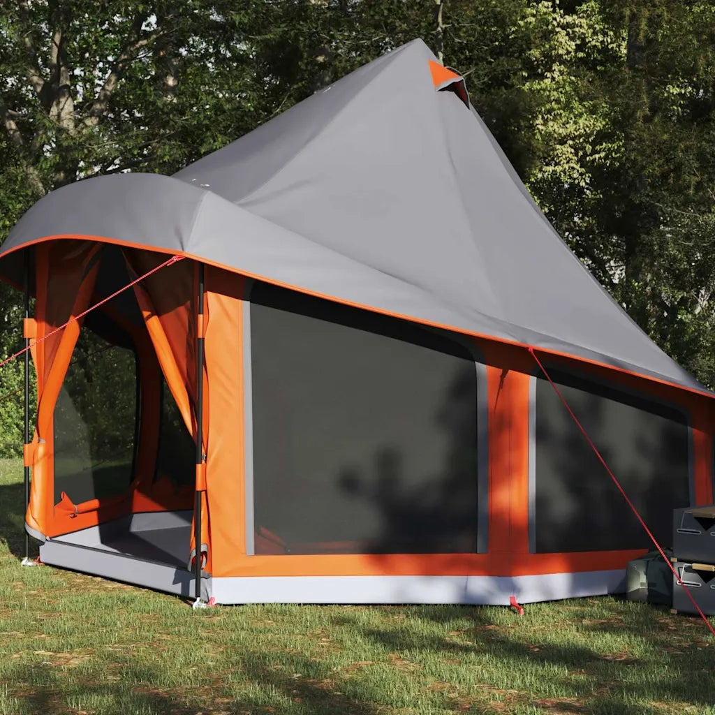 Tenda Tipi-Tenda da campeggio Grigio e arancione 404 x 370 x 270 cm taffet¨¤