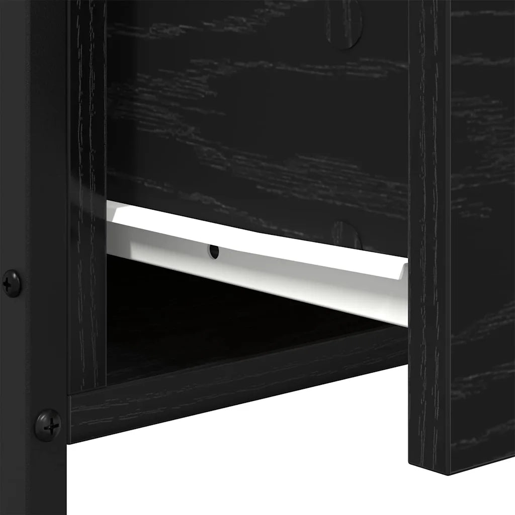 Armadio da Notte con cassetto Rovere Nero 34 x 35,5 x 70 cm 862919