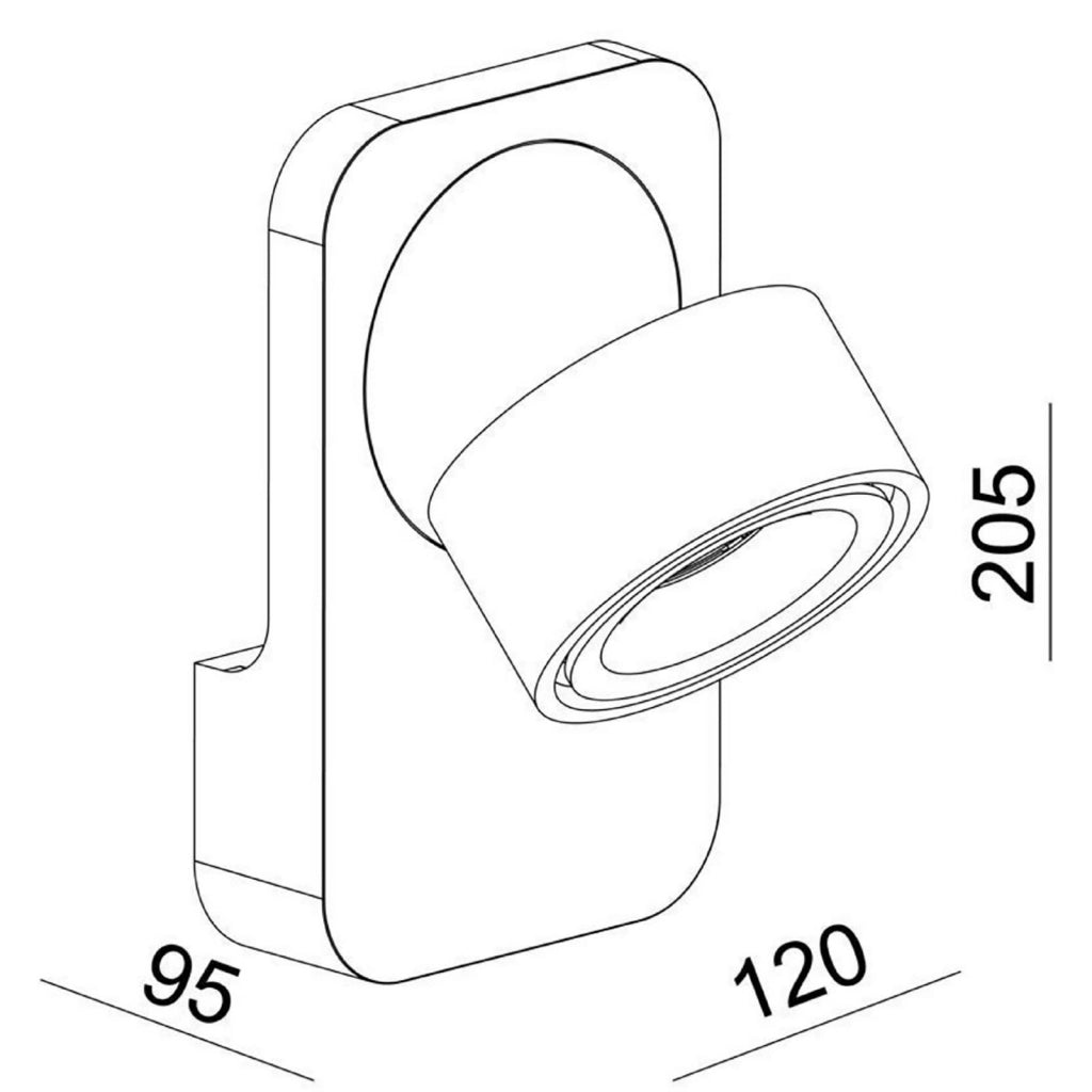 UNI II Applique parete muro LED 12W faretto soffitto orientabile dimmerabile RA90 3000K luci vetrina negozio corridoio angolo luce 35' NERO
