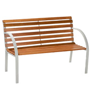 Marvin Panchina da Giardino con Doghe in Legno Naturale e Metallo, Panca per Esterno Balcone Terrazzo con Schienale Brac