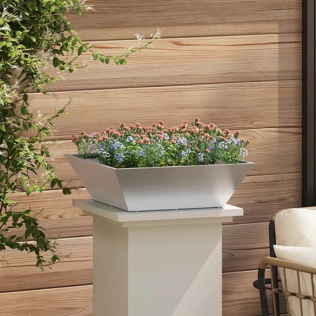 Vaso da giardino Argento 50 x 50 x 15 cm Acciaio inossidabile 873832