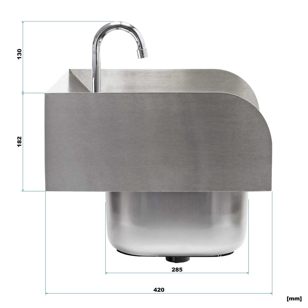 Lavello professionale quadrato acciaio inox Lavamani per ristorante bar