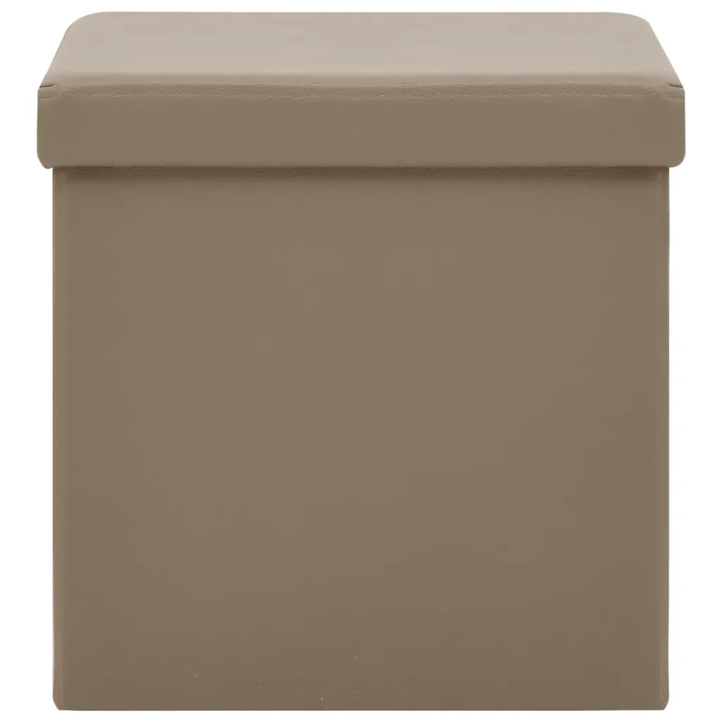 Sgabelli con Contenitore Pieghevoli 2 pz Cappuccino in PVC cod mxl 40356