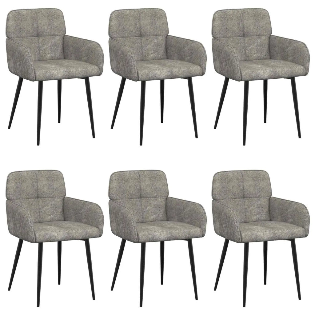 Sedie da pranzo 6 pcs Pelle Scamosciata Sintetica Grigio Chiaro 3428234