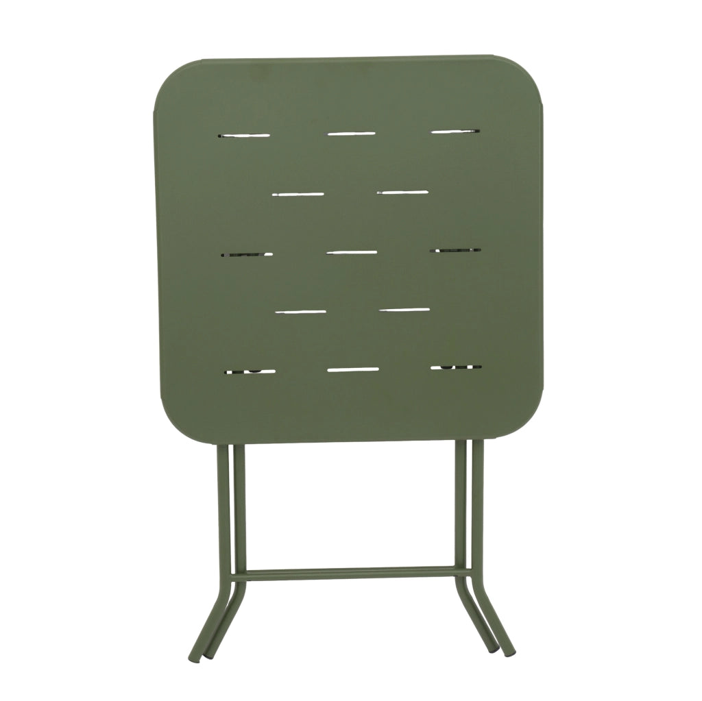 Set bistrot pieghevole da esterno 3 pezzi in acciaio verde