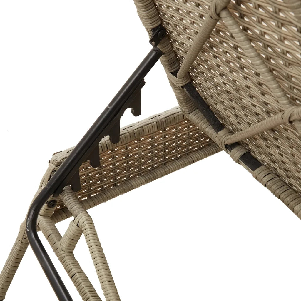 Lettino Prendisole 2 pz con Cuscini Grigio Chiaro in Polyrattan 3261583