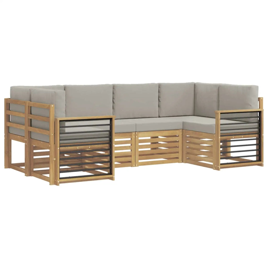 Set divano sezionale 6 pcs Bianco e Grigio Chiaro