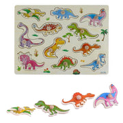 PUZZLE LEGNO INCASTRO EDUCATIVO  DINOSAURO TIRANNOSAURO SENSORIALE BAMBINI 07539