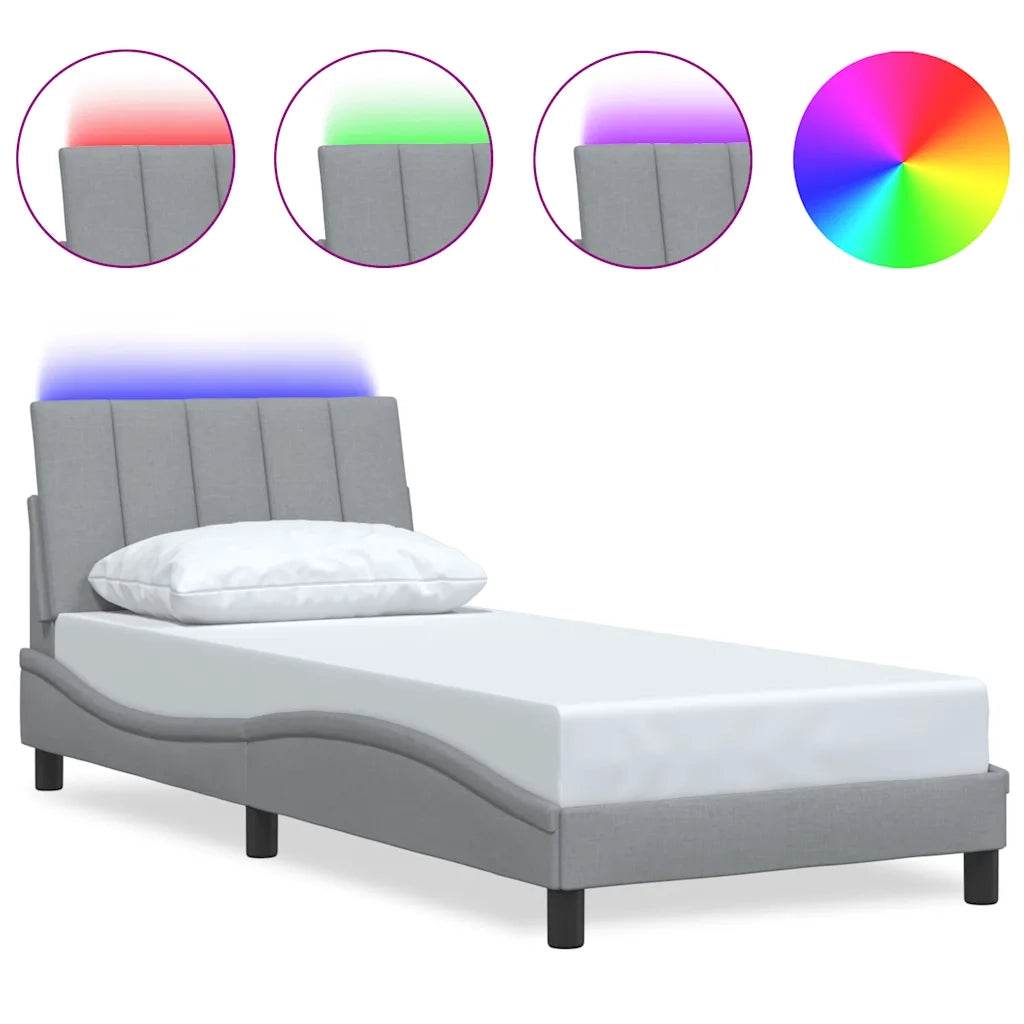 Giroletto senza Materasso Hanko Grigio Chiaro 80x200 cm Tessuto 3310419