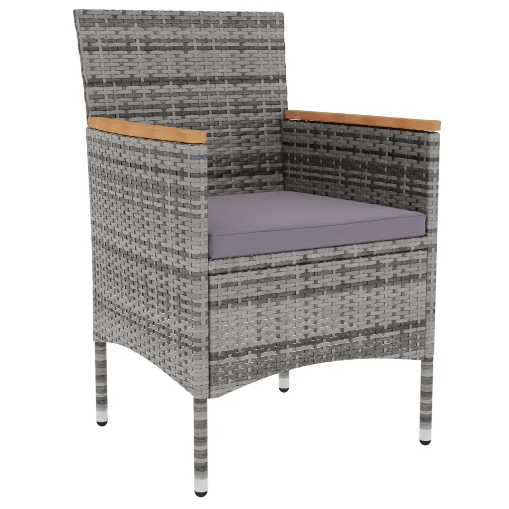 Set Mobili da Pranzo per Giardino 3 pz | Set Salotto da Giardino in Polyrattan Grigio