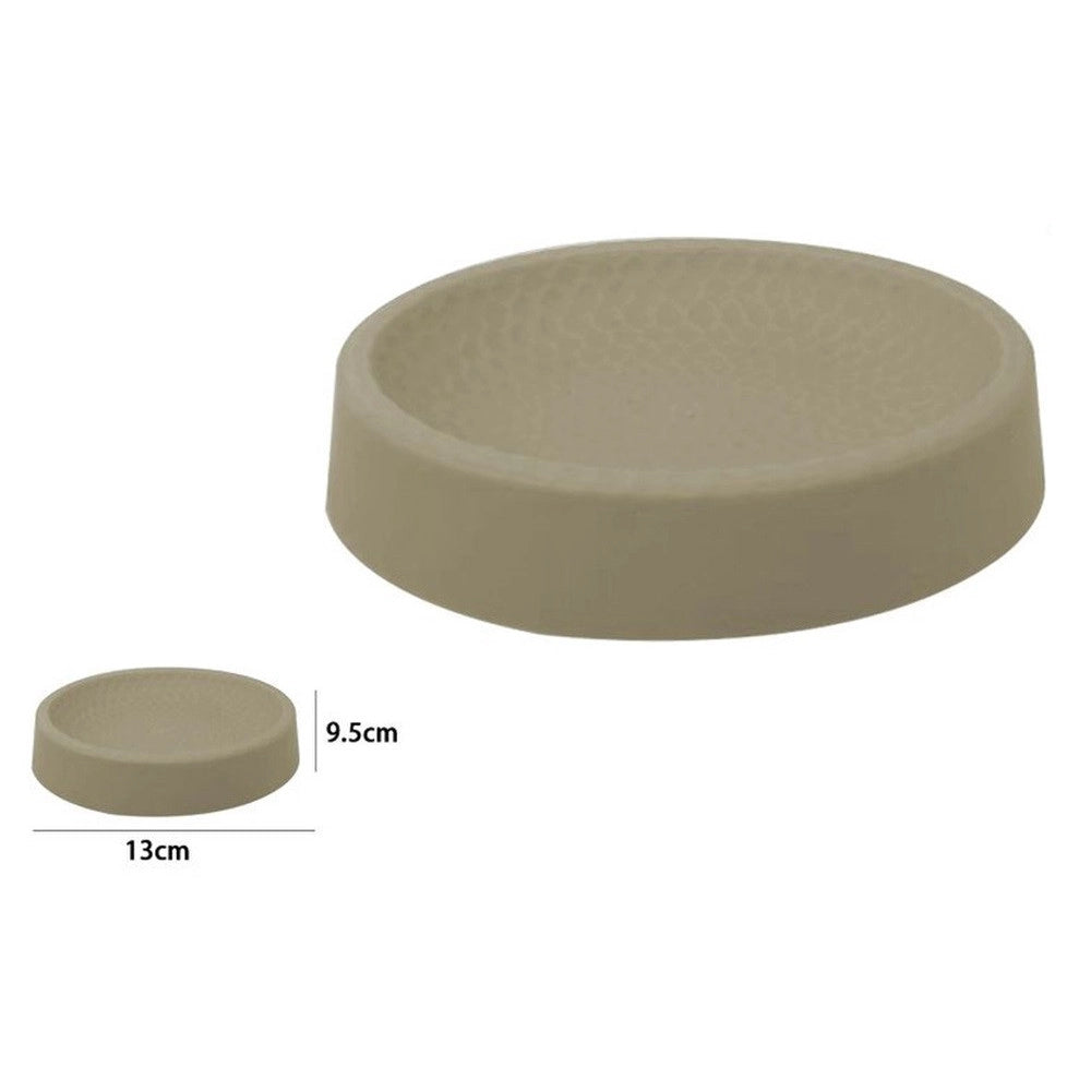 Trade Shop - Piattino Per Sapone Decorato Beige Portasaponetta Moderno Accessori Da Bagno 79180 -