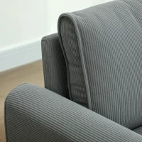 Divano a Due Posti, Divano in Tessuto, 2 Cuscini per lo Schienale, Rivestimento in Velluto, 145 x 75 x 78 cm, Antracite