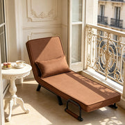 SEDIA LETTO 3 in 1 65 x 78 x 75 cm Marrone Lino e Metallo
