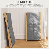 Cesto Portabiancheria Pieghevole da 55L Telaio in Bambù e in Tessuto Grigio