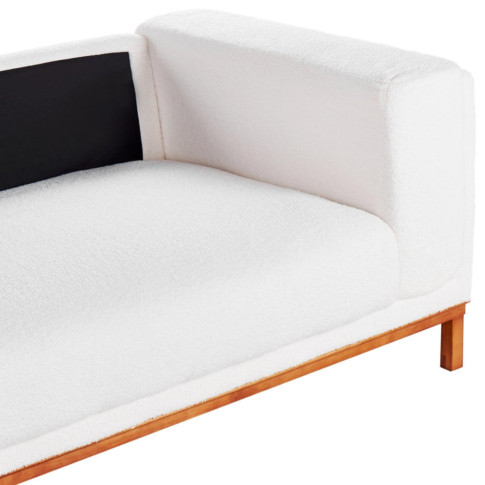 Divano moderno in tessuto tortora 4 posti con gambe in legno stile moderno