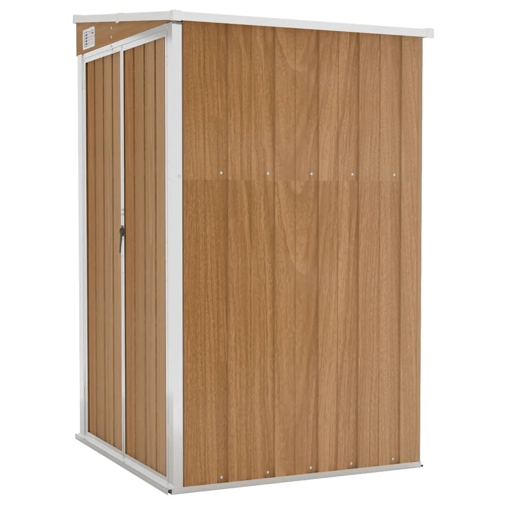 Casetta da giardino a parete 118 x 100 x 178 cm acciaio zincato marrone 02_0044057
