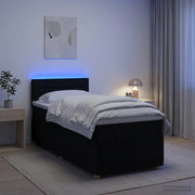 Letto box spring con materasso Nero 90 x 190 cm Tessuto 3452815