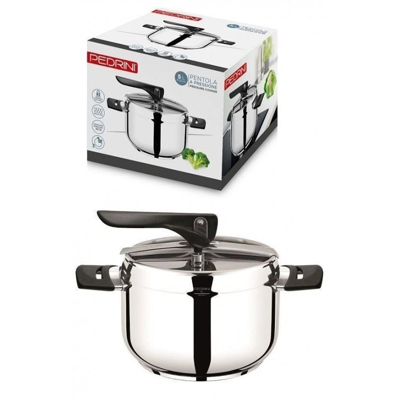 Pentola a Pressione in Acciaio Inox 22 cm 5 Litri Pedrini