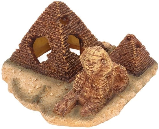Decorazione per acquario a forma di piramide - Aspetto realistico - Decorazione per acquario - Sicuro - Ornamento per acquario - Colori naturali - 16 x 15 x 8,5 cm - Duraturo e amichevole con l'ambiente - Decorazione per acquario