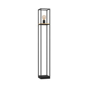 Piantana Industrial Libertad 1 Luce Metallo Nero E Marrone