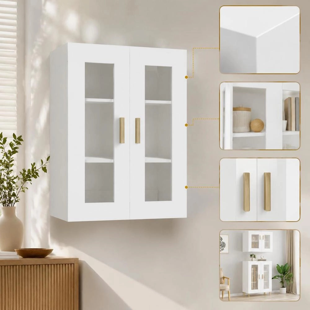 Wall Cabinet, White, 69.5x34x90 Cm