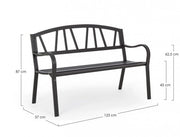 Panca 2 Posti 123x57x87h cm Janelle Antracite