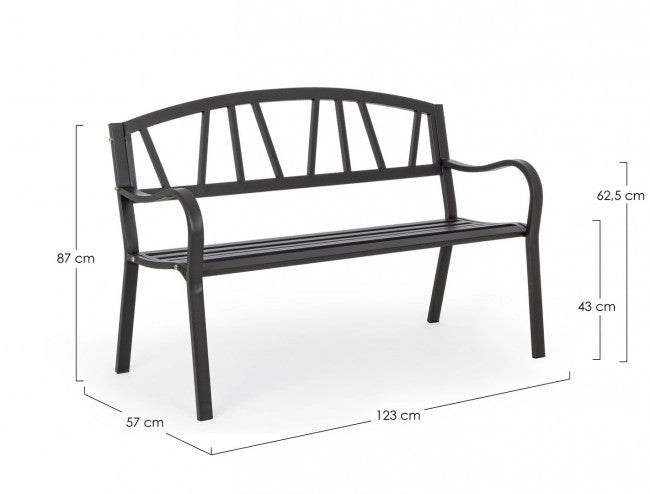 Panca 2 Posti 123x57x87h cm Janelle Antracite