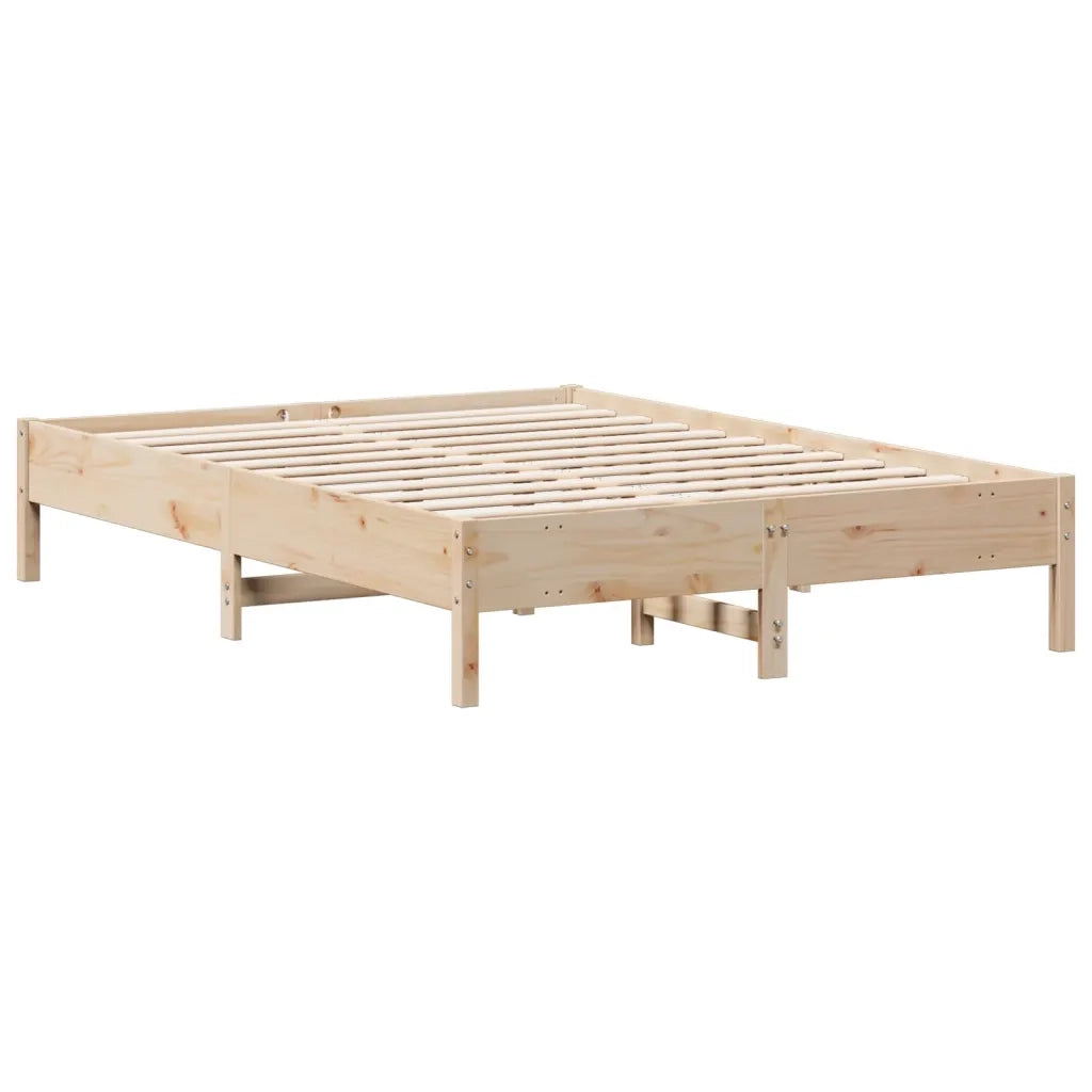 Letto senza Materasso-Struttura Letto 140x200 cm in Legno Massello di Pino 399384
