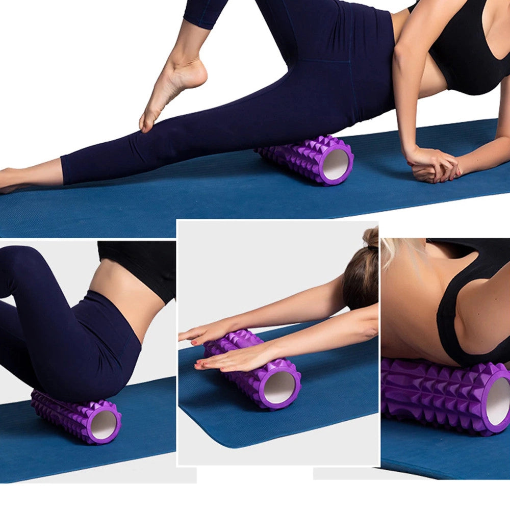Trade Shop - Rullo Fitness Pilates Schiuma Tubo Esercizi Palestra Yoga Massaggi Schiena 33x14 -