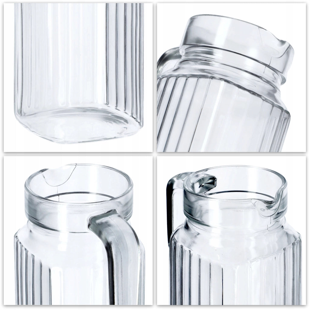 Caraffa in vetro KADAX per bevande da 1,1 l + 6 bicchieri da 175 ml per succhi di frutta