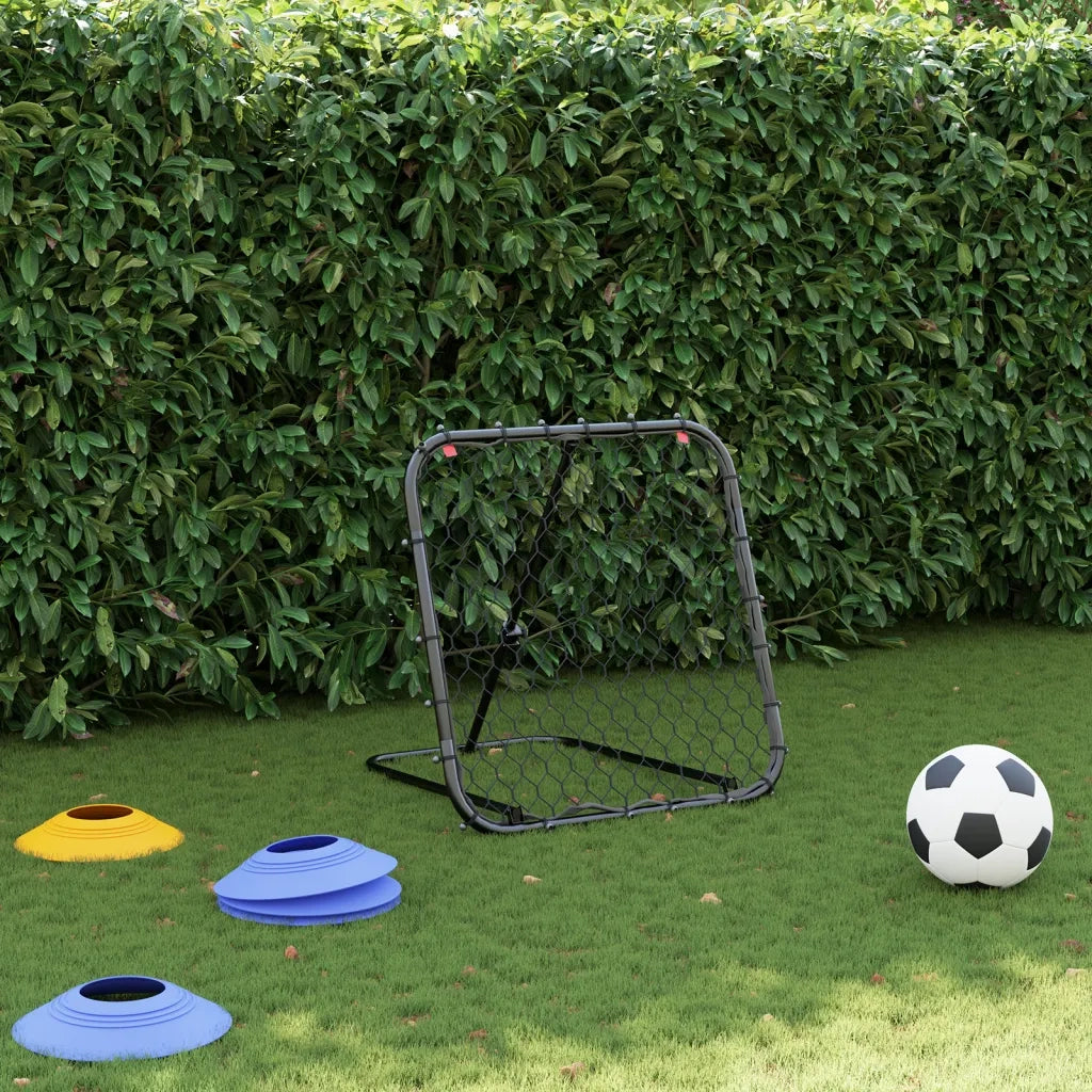 Rimbalzatore da Calcio Regolabile Nera 84x73x60-80 cm Acciaiocod mxl 92615