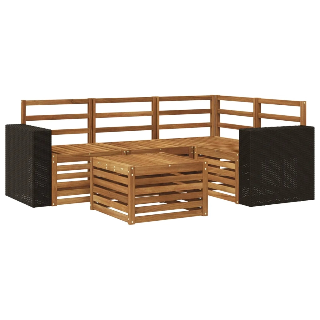 Set di divani da esterno 5 pcs Naturale 59 x 59 x 37 cm