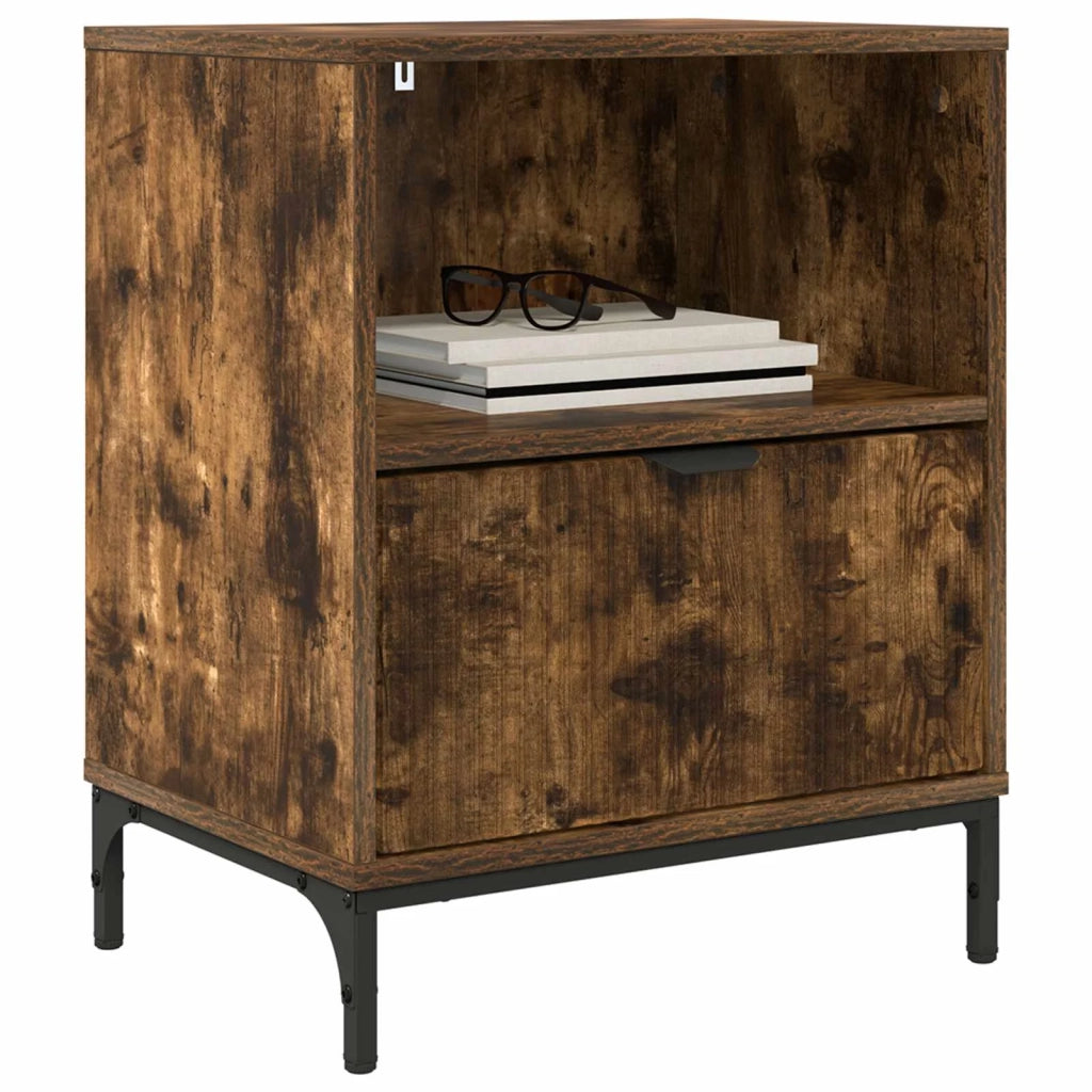 Armadio da Notte con cassetto 2 pcs Rovere fumo 49 x 36 x 61 cm 883485