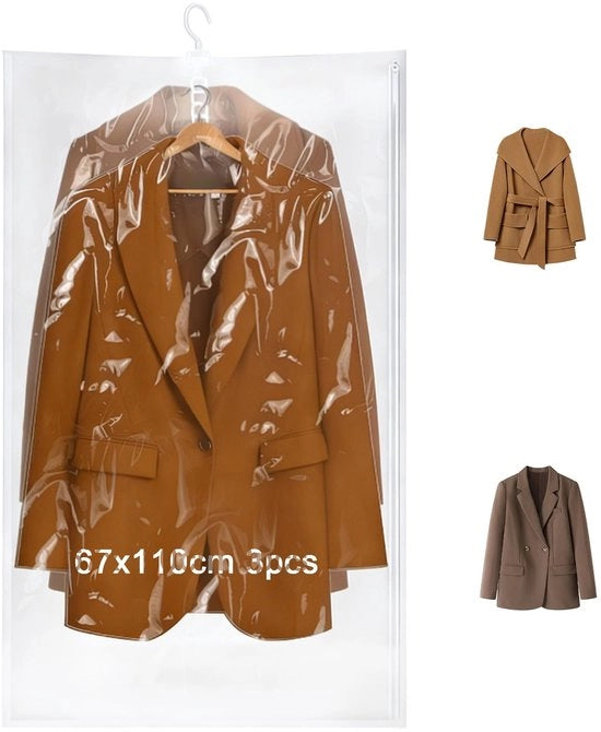 Set di sacchi a vuoto per abbigliamento 6 pezzi - Sacchi a vuoto appesi - Sacchi a vuoto riutilizzabili - Organizzatore - 110 x 67 cm - Spazia risparmiatore - Sacchi a vuoto per la conservazione