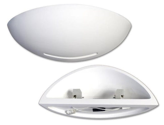 UNIVERSO APPLIQUE GESSO A PARETE DOPPIA EMISSIONE LAMPADA R7S INTERNO MEZZA LUNA