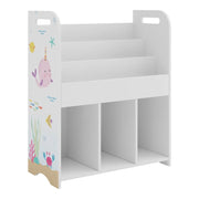 Scaffale dal design senza tempo per soggiorno camera da letto mobile contenitore per bambini 75 x 62 x 29 cm bianco con motivo oceano 03_0011215