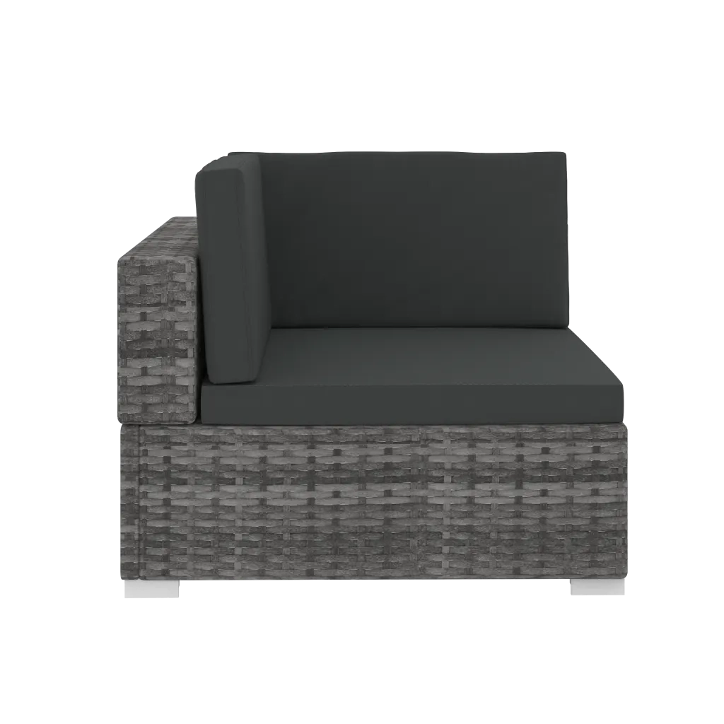 Set Divani da Giardino 4 pz con Cuscini in Polyrattan Grigio 47270