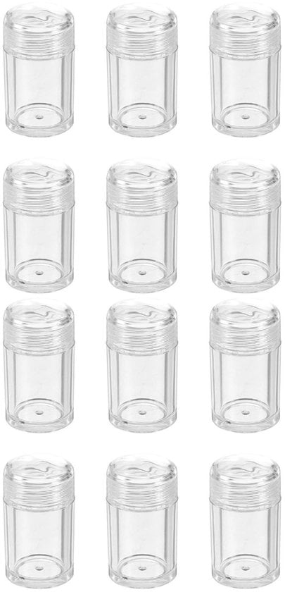 Contenitori per Cosmetici 12 Pezzi - Contenitori Vuoti - Tubi per Balsami Labiali - Dispensatore per Trucco - Dispensatore per Fiale di Poudre - Contenitori per Scrub in Plastica - Contenitori per Prodotti Trucco