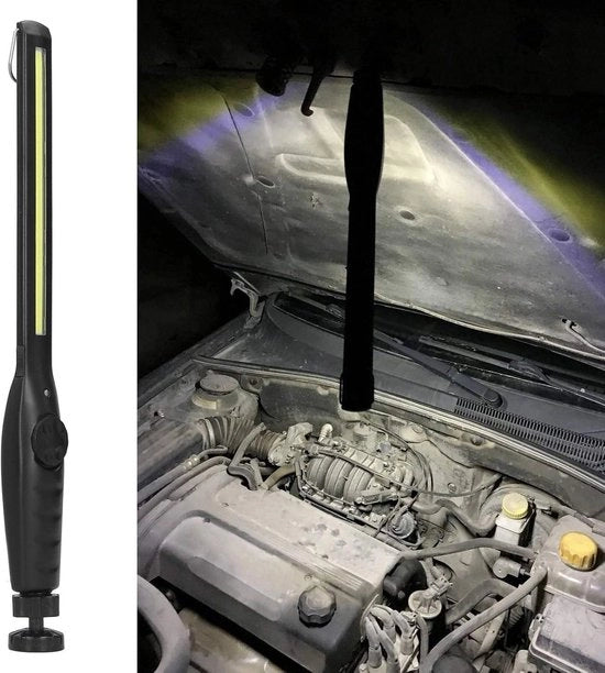 Lampada LED COB Ricaricabile con Piede Magnetico 360° Girevole - Cavo USB per Riparazioni Auto, Campeggio e Emergenze