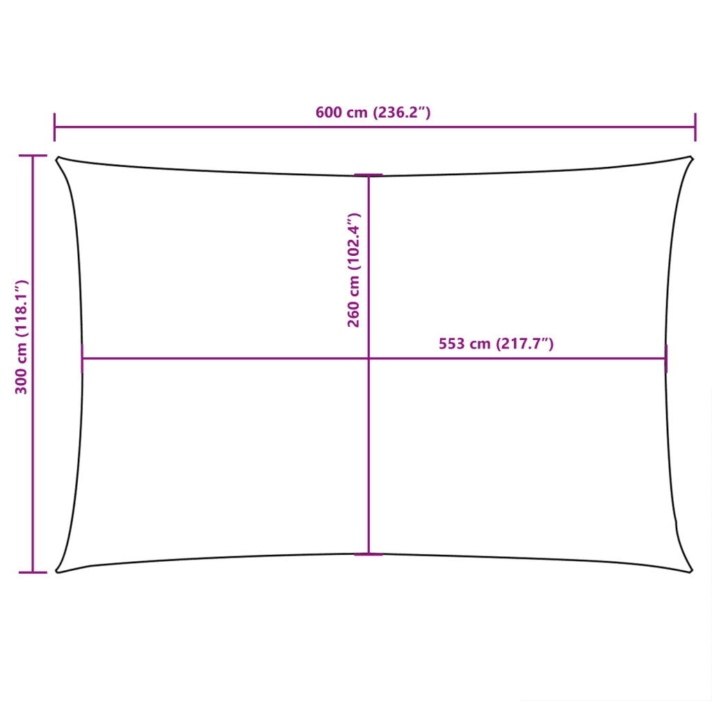 Vela Ombreggiante-Parasole a vela Oxford Rettangolare 3x6 m Crema