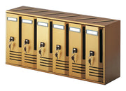 CASSETTA POSTALE CONDOMINIO MOD. CUBO IN ALLUMINIO COLOR BRONZO 6 POSTI