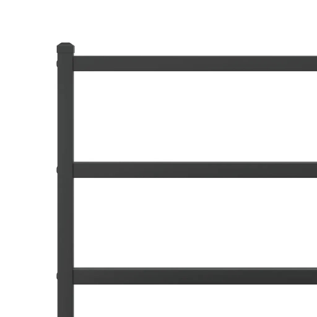 Giroletto con Testiera e Pediera-Struttura Letto Metallo Nero 135x190 cm 863480