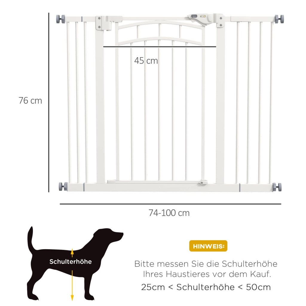 Cancello di Sicurezza per Scale e Animali ¨C zephmum ¨C Bianco 100x4x76 cm