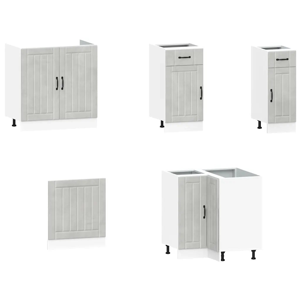 Set Mobili da Cucina 11 pz Lucca Grigio Cemento in Truciolato