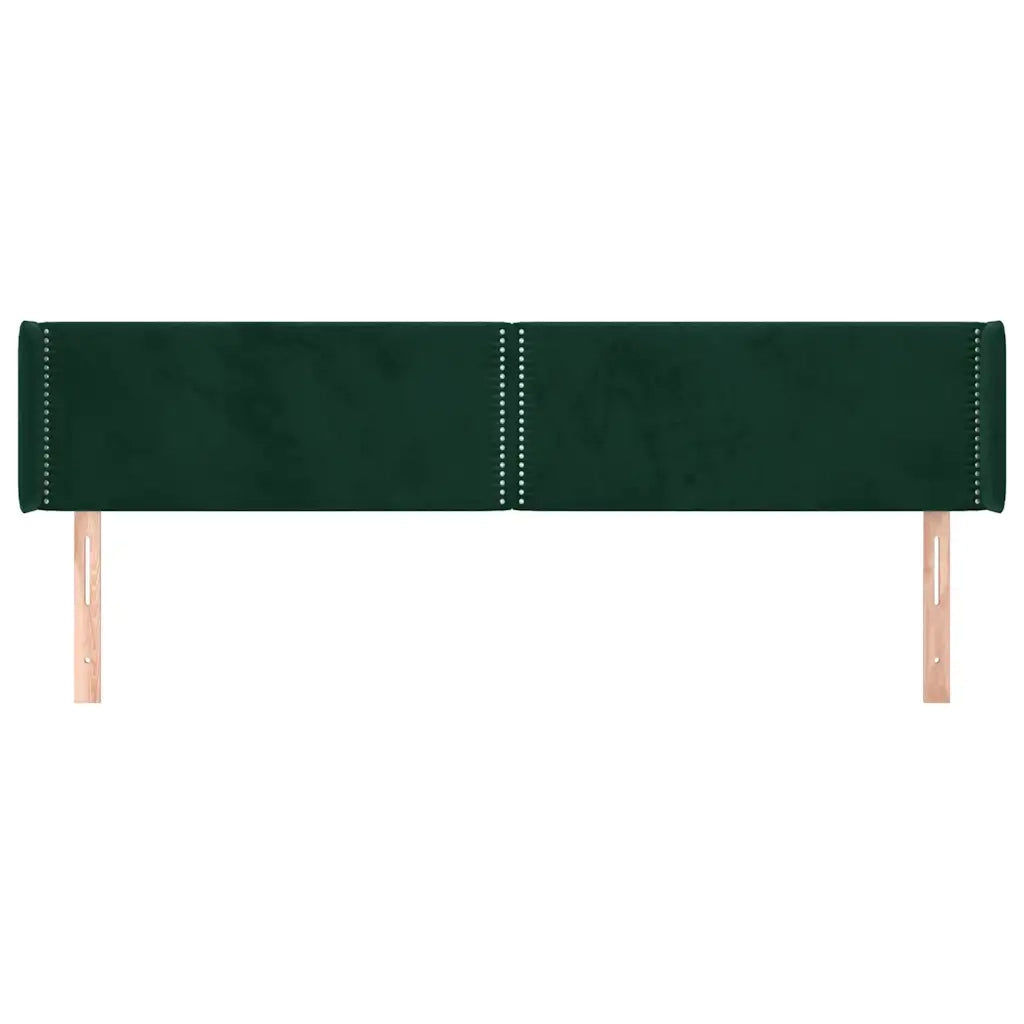 Testiera ad Orecchio Verde Scuro 183x16x78/88 cm in Velluto 3118691