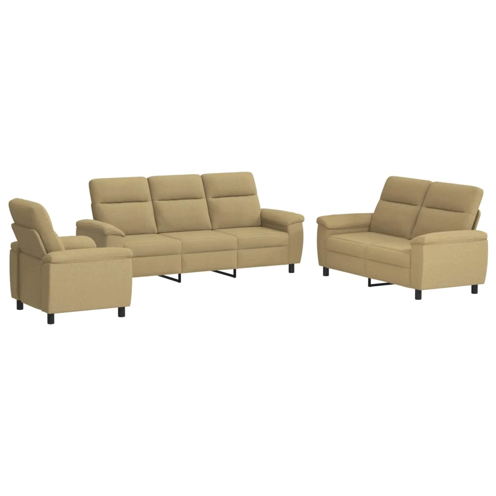 Set di divani 3 pcs Marrone Chiaro Tessuto 3430661